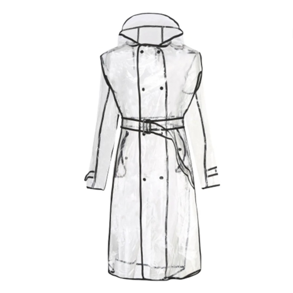 White black rain coat